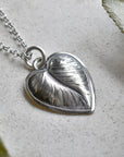 'Leaf/Heart' Die Struck Silver Necklace - Magpie Jewellery