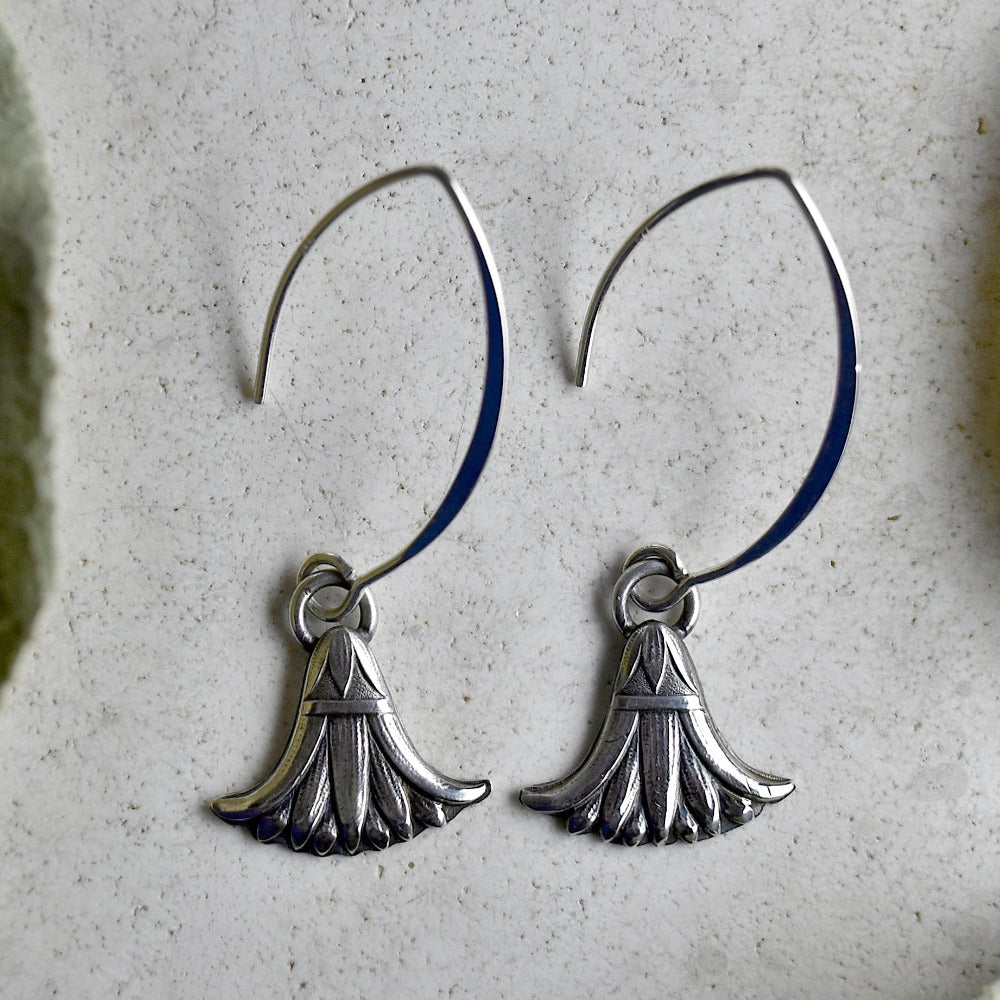 'Egyptian Revival' Silver Drop Earrings - Magpie Jewellery