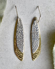 'Lure' Silver & Brass Double Drop Earrings - Magpie Jewellery