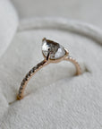 14k Rose Gold Pear-Shaped Champagne Diamond Solitaire Ring - Magpie Jewellery