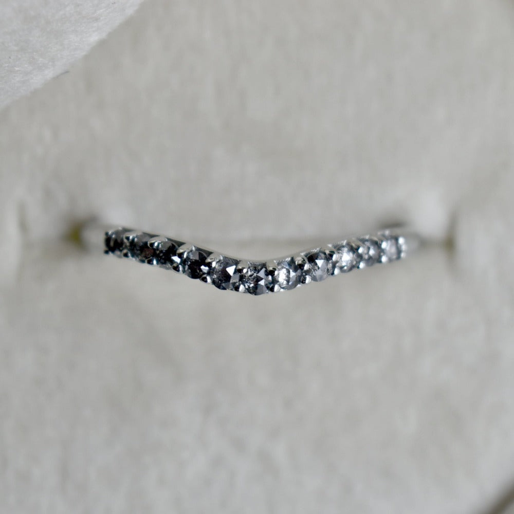 19k White Gold Partial Eternity Curve Band - Magpie Jewellery