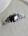 Seven-Stone Salt & Pepper Diamond Cluster Ring - Magpie Jewellery
