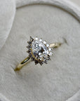 1.05ct Pear-Shaped Diamond Halo Engagement Ring - Magpie Jewellery