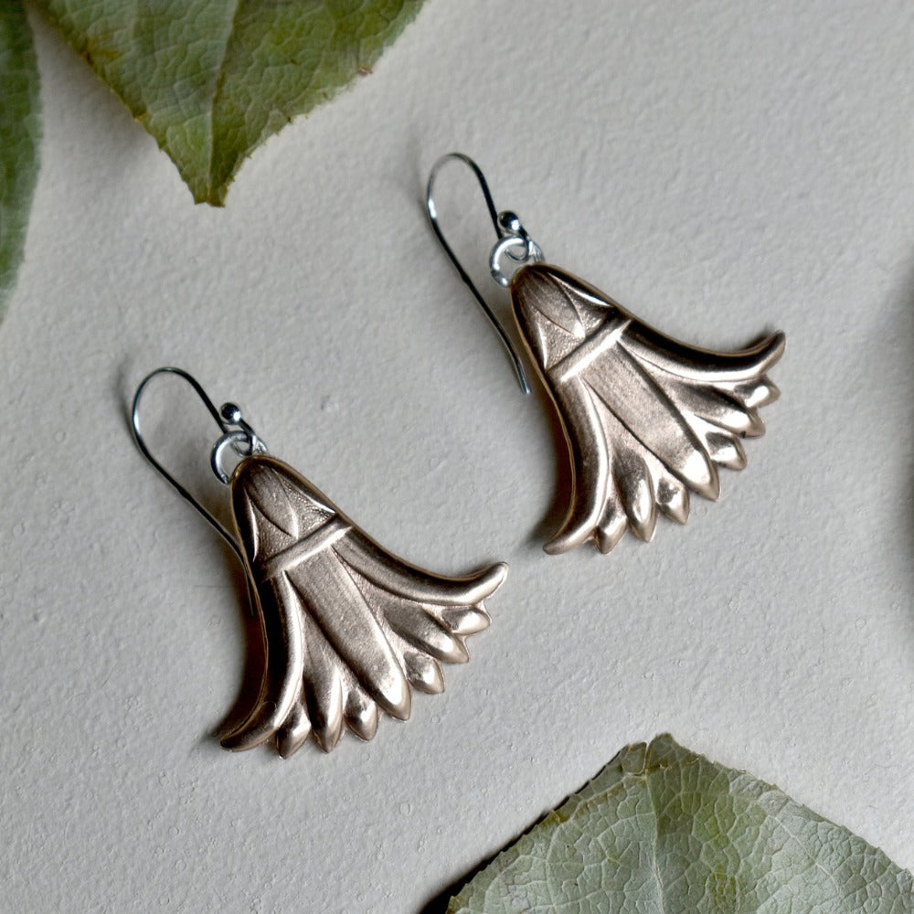 &#39;Egyptian Revival&#39; Bronze Drop Earrings - Magpie Jewellery
