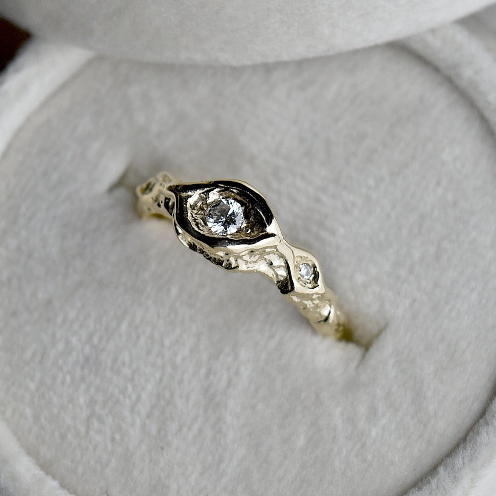10ky &#39;Tangles&#39; Gold &amp; Diamond Ring - Magpie Jewellery