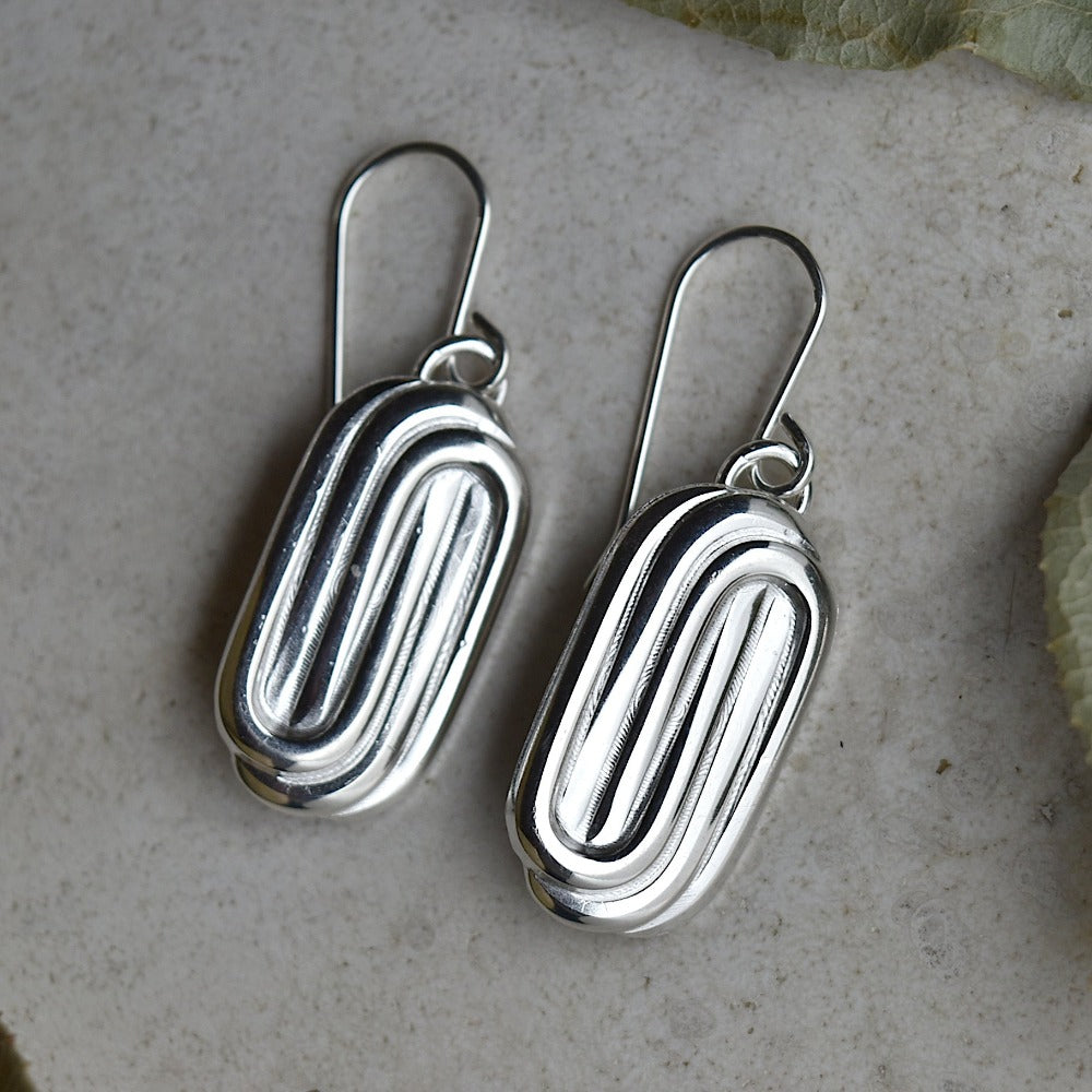 Oval Paperclip Drop Earrings - Magpie Jewellery