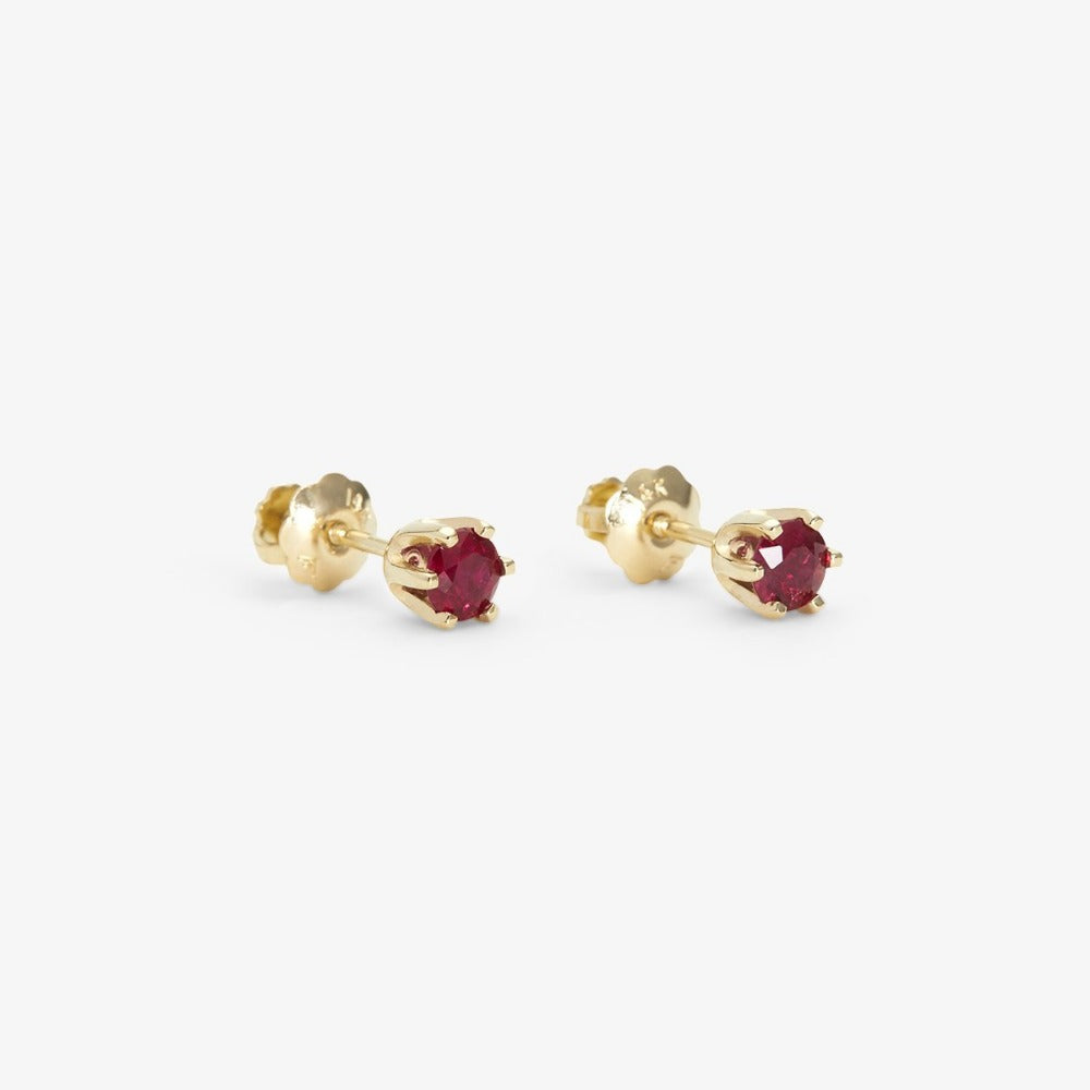 6 Prong Ruby Stud | Magpie Jewellery