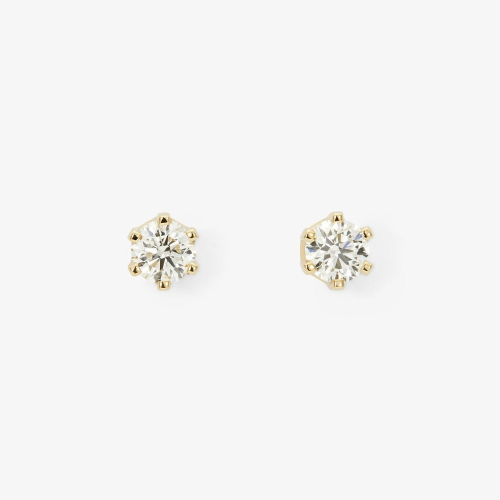 6 Prong White Diamond Stud | Magpie Jewellery