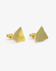 18k Yellow Gold Shield Studs | Magpie Jewellery