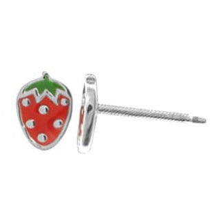 Enamel Strawberry Studs - Magpie Jewellery