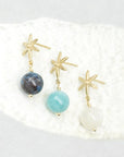 Star Post Earring w/ Gemstone Ball Drop | Magpie Jewellery