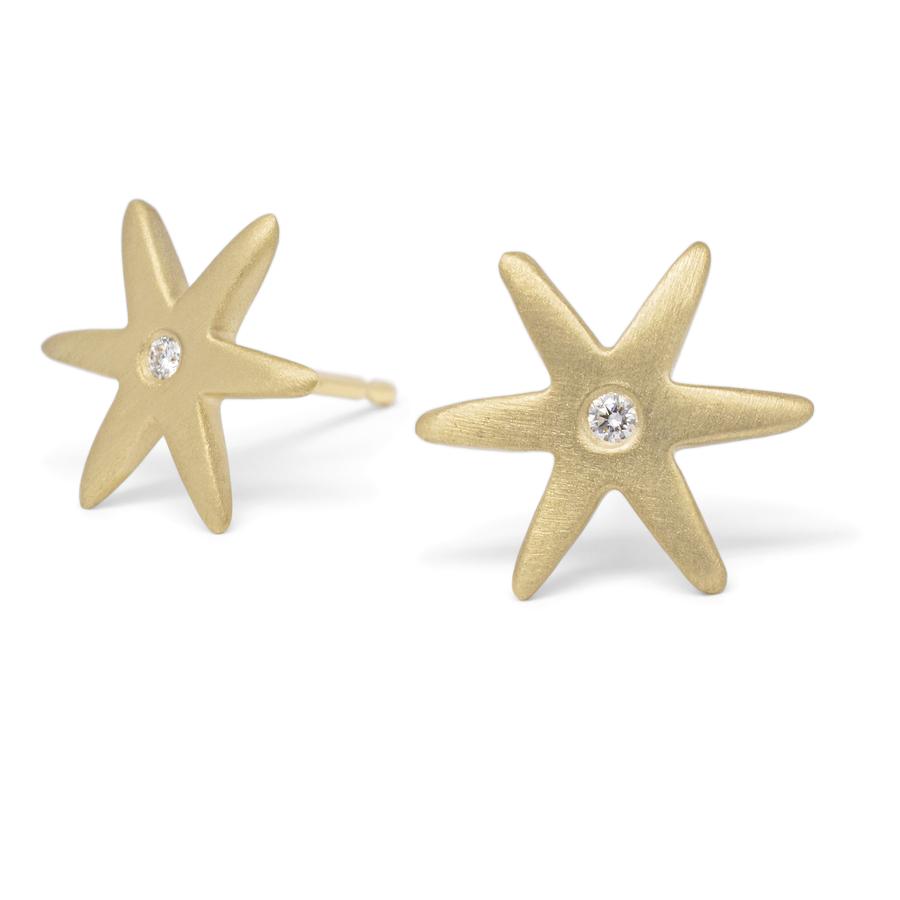 Diamond Center Star Earring | Magpie Jewellery