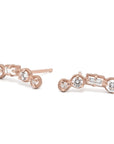 4-Stone Round & Baguette Diamond Climber Earrings - Magpie Jewellery