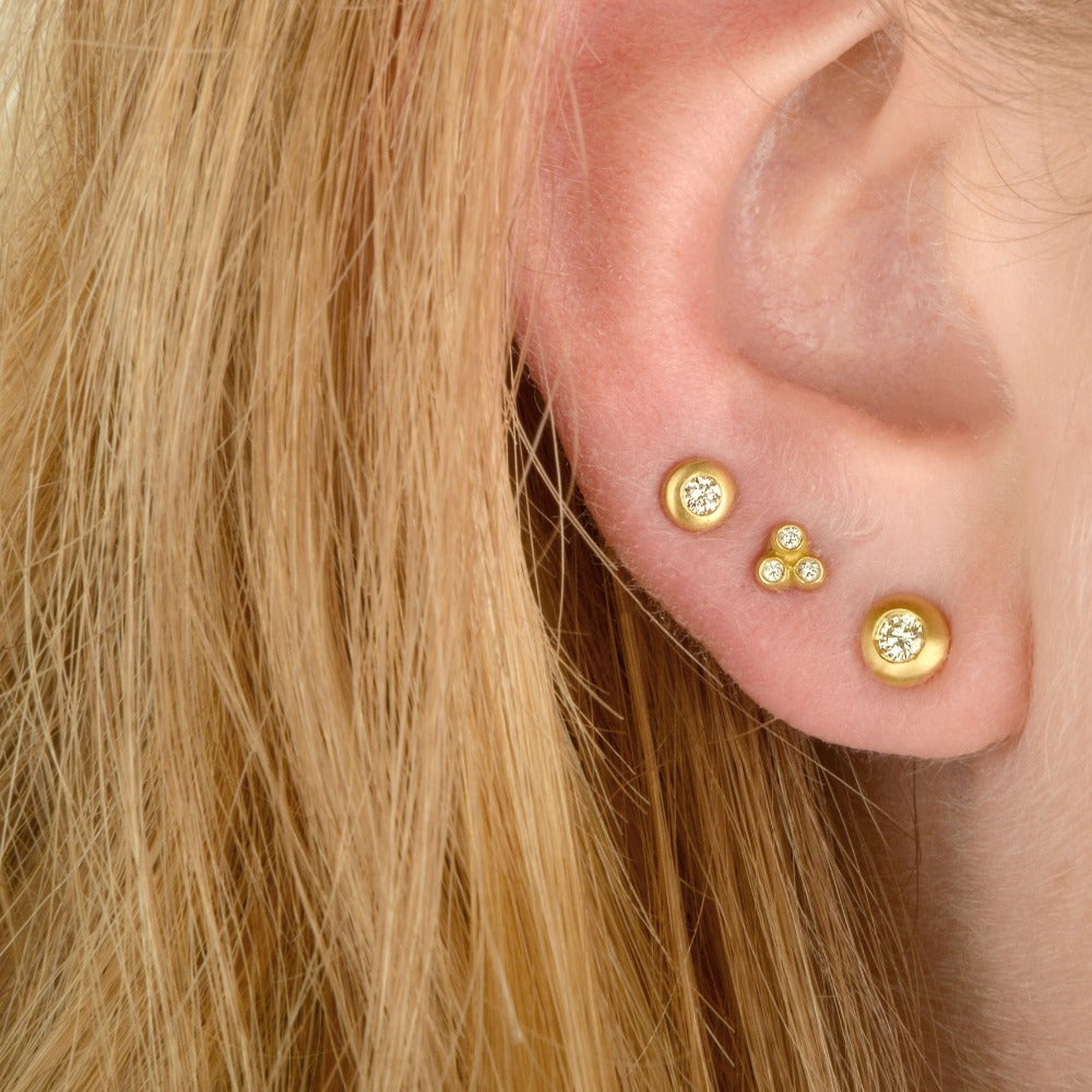 Trinity Diamond Mini Stud Earrings - Magpie Jewellery