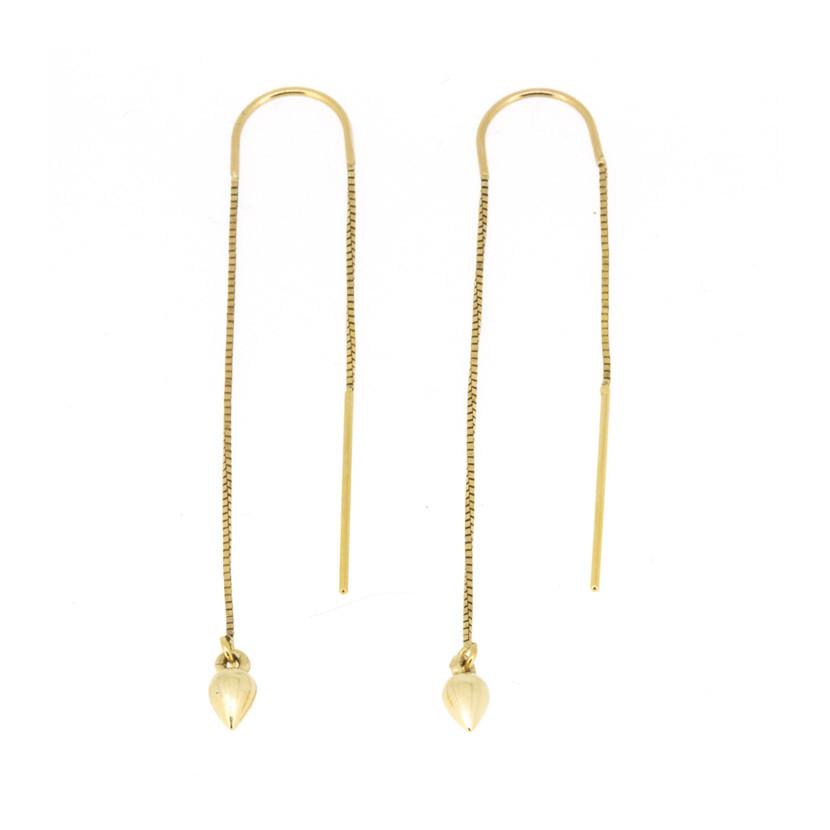 Gold Teardrop Threader Earrings - Magpie Jewellery