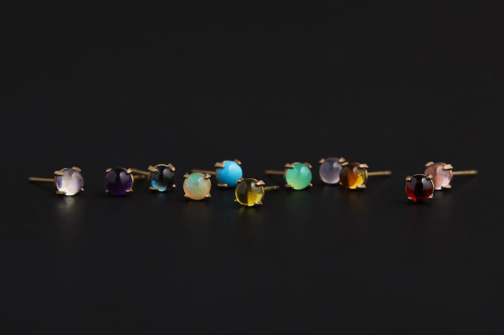 14K Gemstone Wisp Studs - Magpie Jewellery