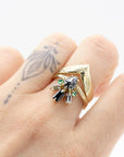 Reina Black Diamond Pear Ring - Magpie Jewellery