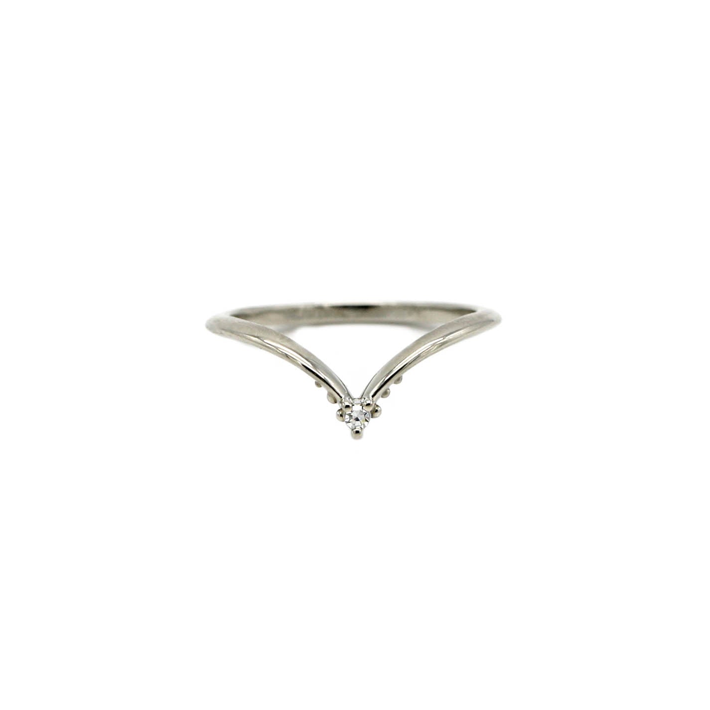 Reina Single Cut Diamond Chevron Band - Magpie Jewellery
