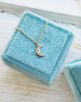 14ky Tiny Crescent Moon Necklace - Magpie Jewellery