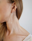 Dangling Branch Earrings with Pearl - Magpie Jewellery