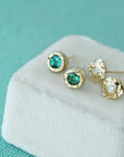 Seashore Studs With Petite Diamonds - Magpie Jewellery