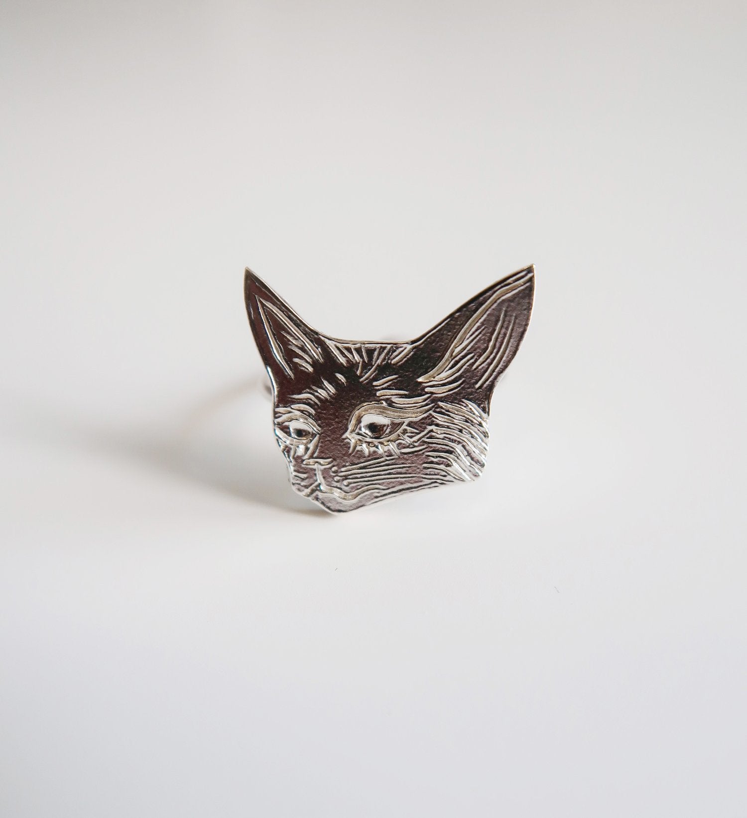 Cat Head Ring - Magpie Jewellery