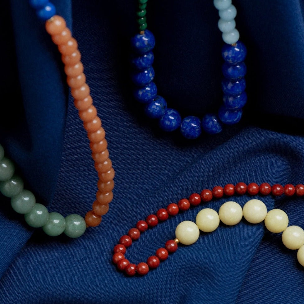 4-Corners Necklace - Lapis, Amazonite, Green & Red Aventurine - Magpie Jewellery
