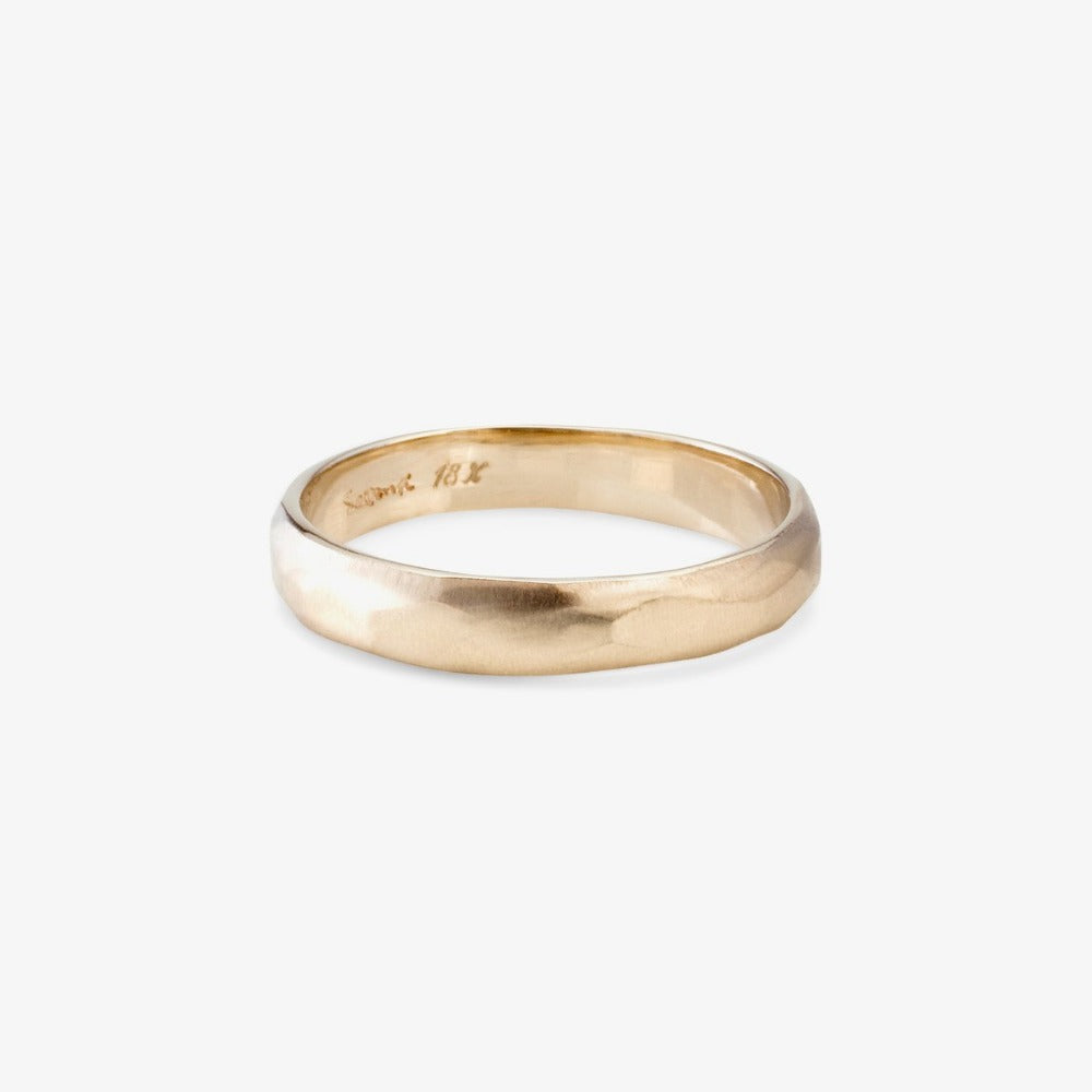 3.5mm Faceted Band WG | Magpie Jewellery