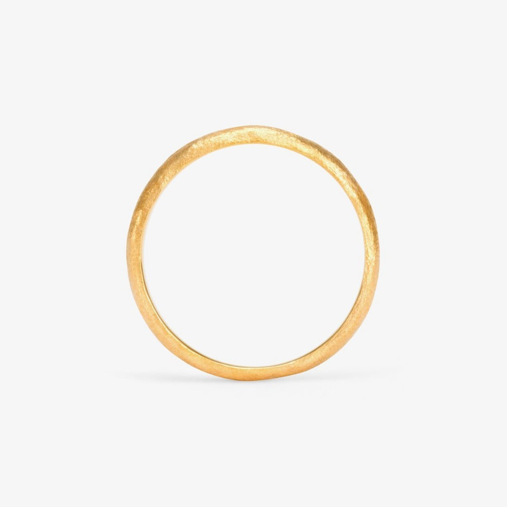 3.6mm Rough Rounded Band YG | Magpie Jewellery