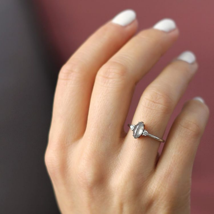 Grey Marquise Diamond Ring | Magpie Jewellery