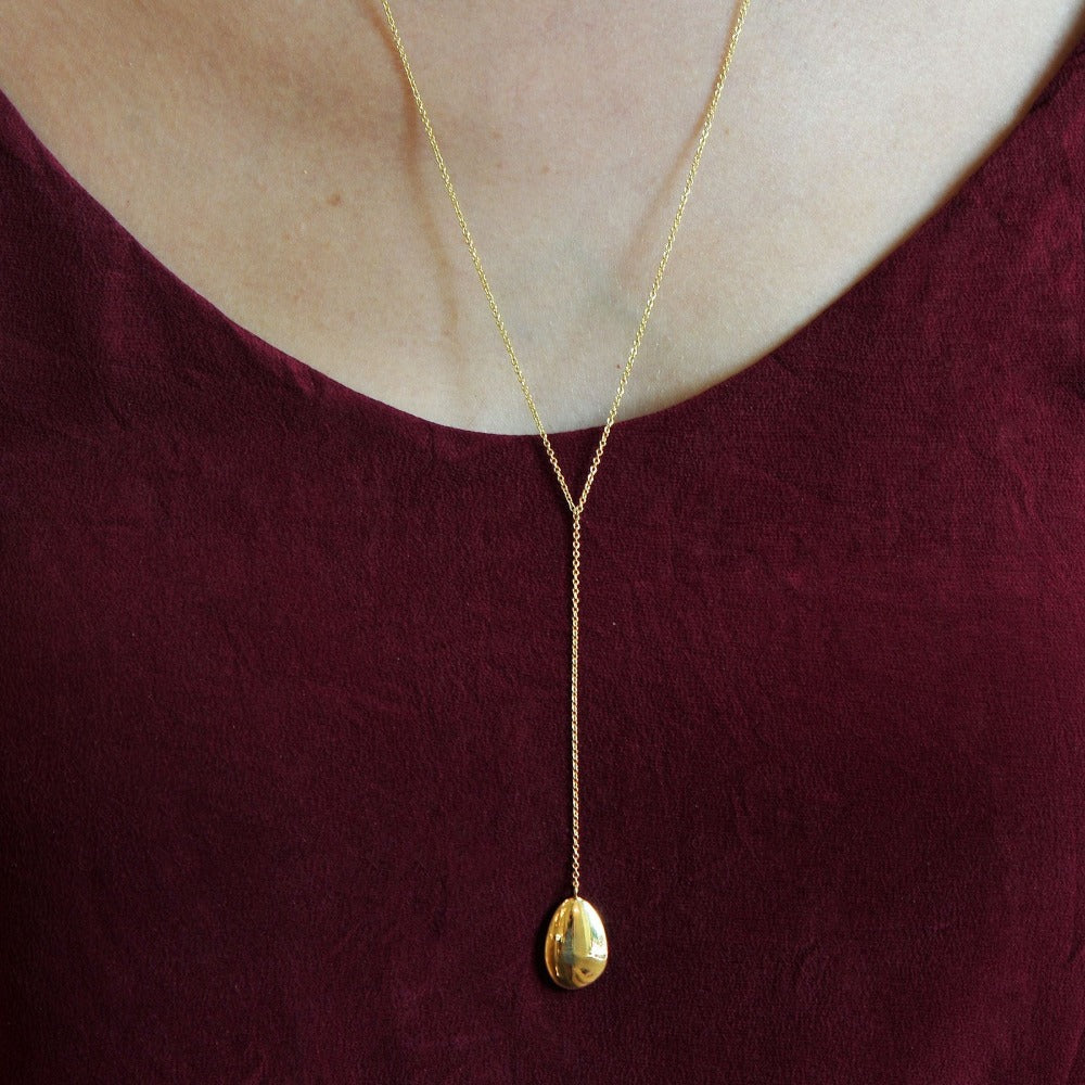 Petal Oval Pendant Drop Chain - Magpie Jewellery