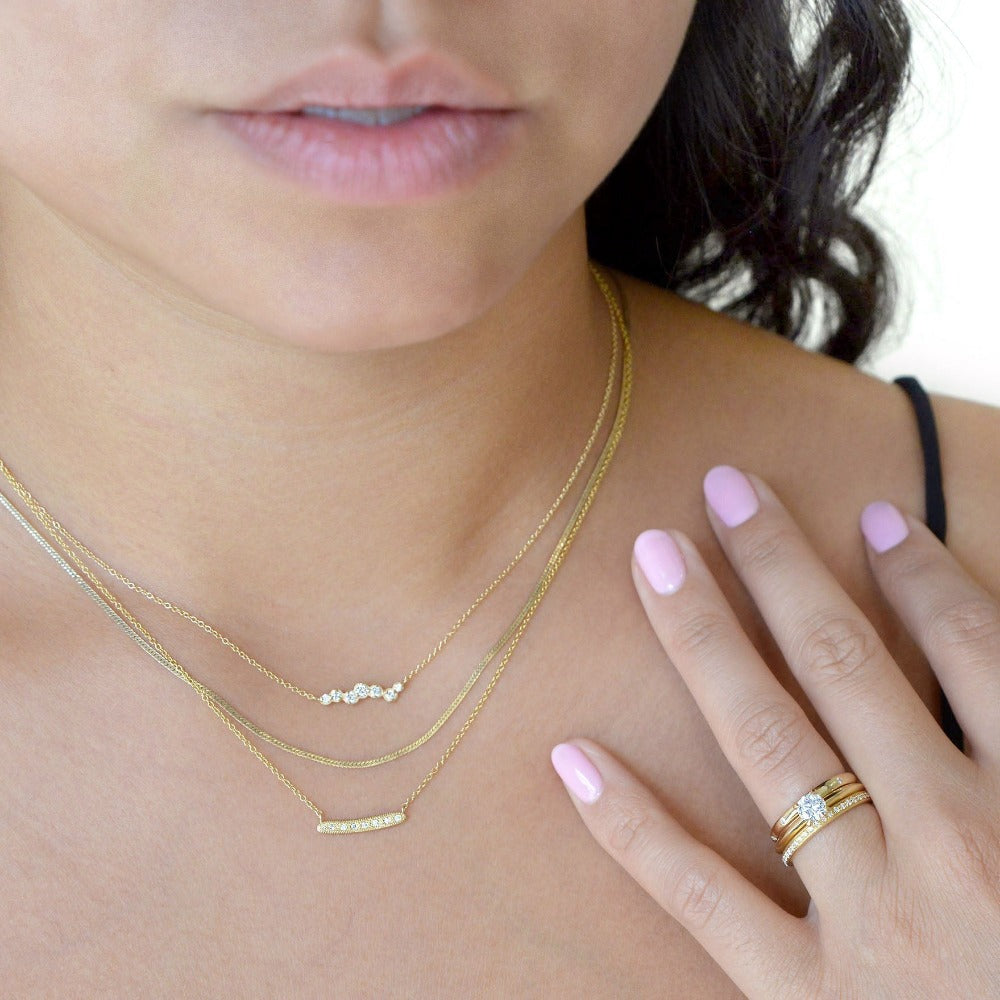 Diamond Stardust Mini Bar Necklace - Magpie Jewellery