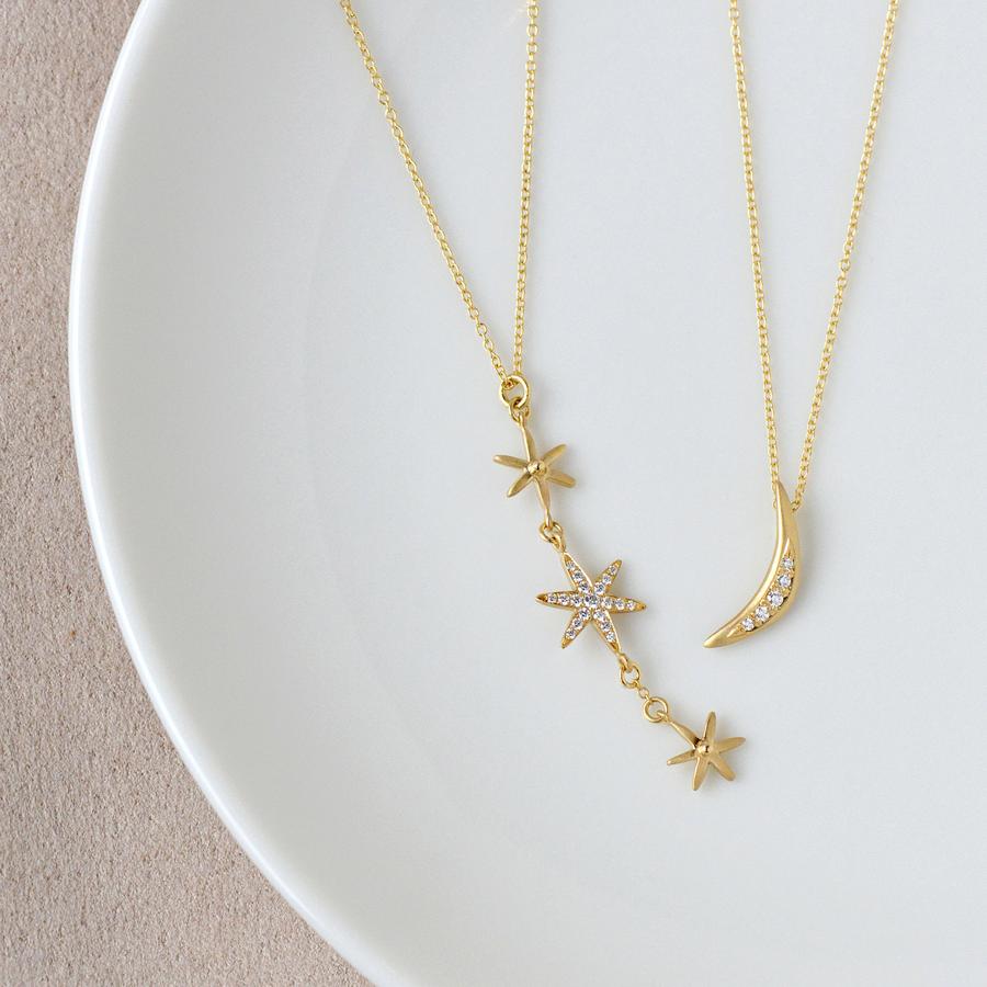 Pave Crescent Necklace | Magpie Jewellery