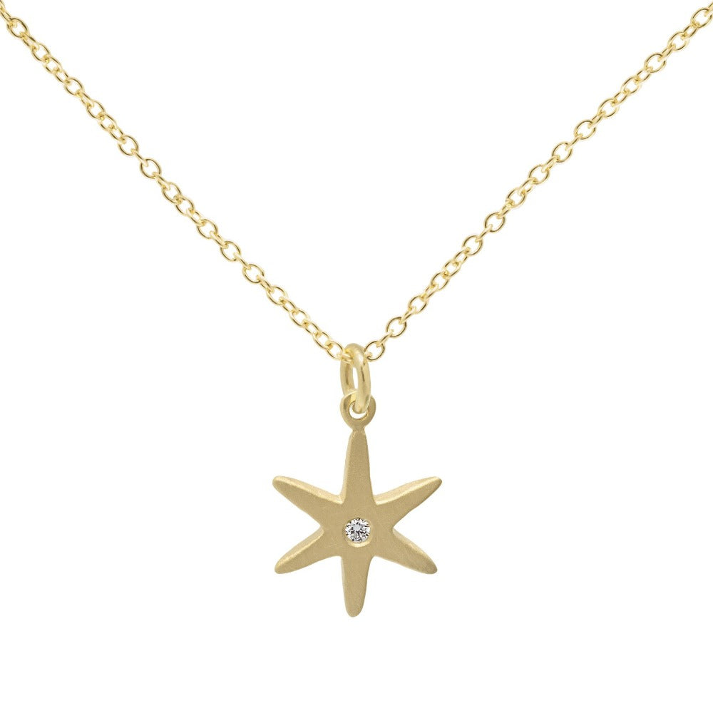 Diamond Center Star Necklace - Magpie Jewellery