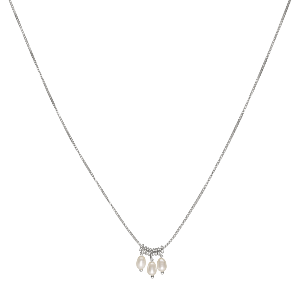 Luna Rice Pearl Trio Necklace - Magpie Jewellery