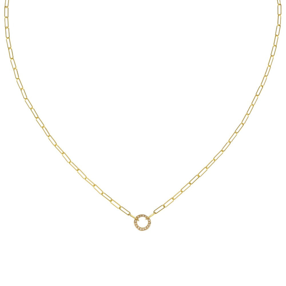 Mini 'Everlasting Love' Paper Clip Diamond Necklace - Magpie Jewellery