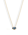 Oval Blue Sapphire Necklace - Magpie Jewellery