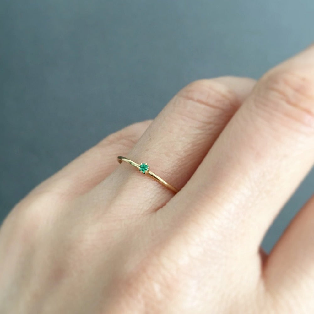 Baby Emerald Birthstone Ring (May) | Magpie Jewellery