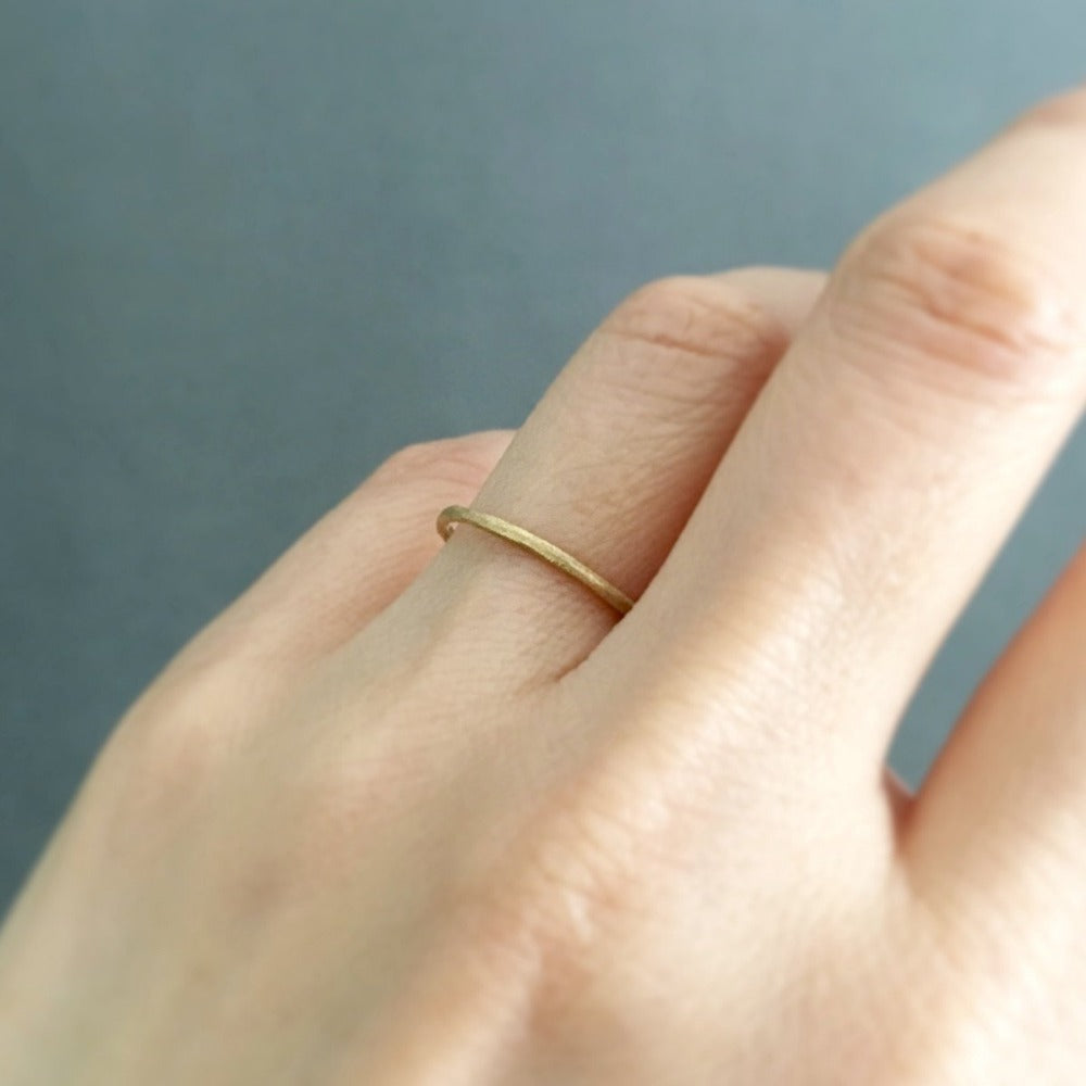 1.3mm Yellow Gold Rough Textured Band | Magpie Jewellery