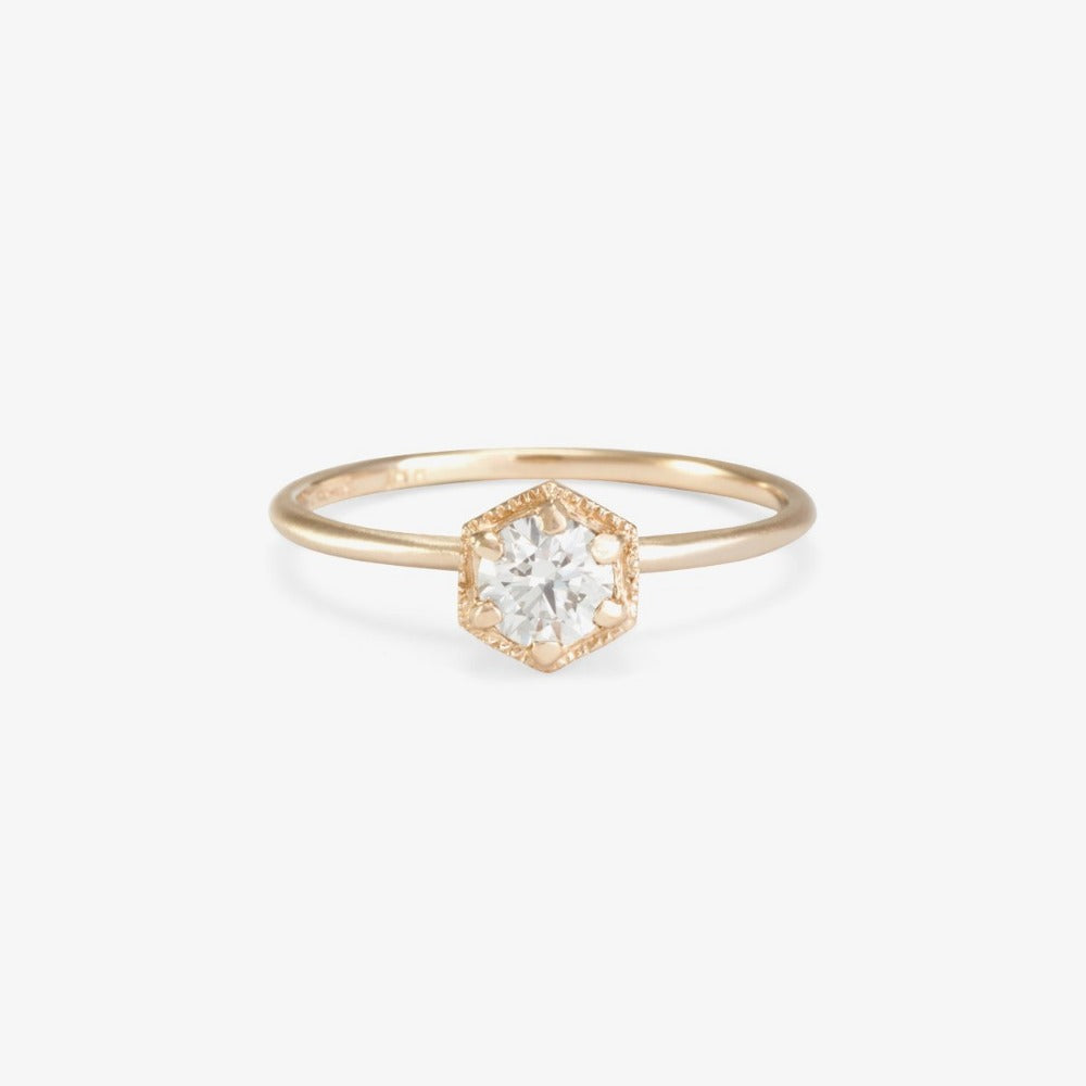 Hexagon White  0.33ct Diamond Ring - Magpie Jewellery
