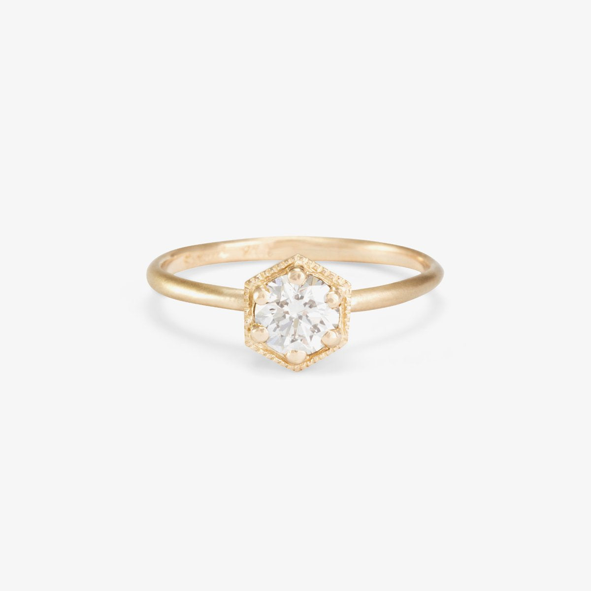 .50ct White Diamond Hexagon Ring | Magpie Jewellery 18k White Gold