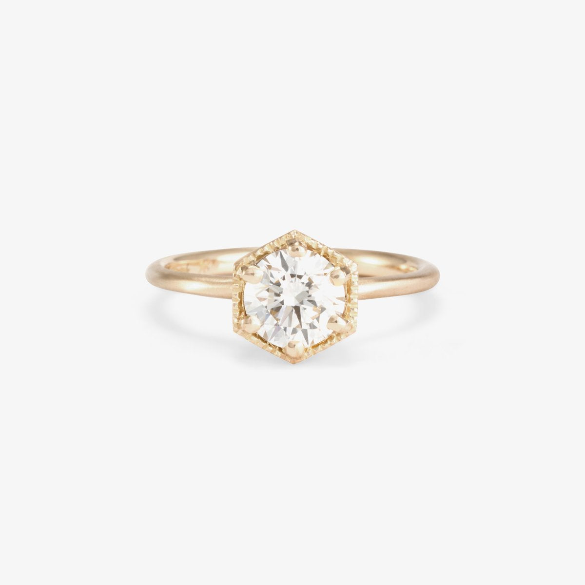 1ct White Diamond Hexagon Ring | Magpie Jewellery 18 White Gold