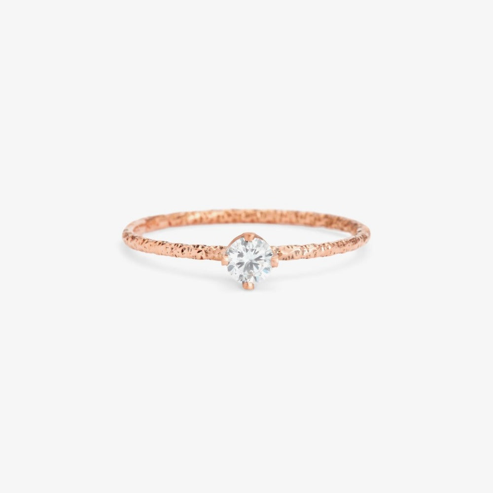 0.16 carat White Diamond Homespun Solitaire Ring RG | Magpie Jewellery