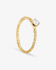 0.24 carat Diamond White Homespun Solitaire Ring YG | Magpie Jewellery