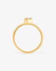 White Diamond Hexagon Pave Ring | Magpie Jewellery 18ky