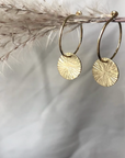 Small Textured Disc Hoops - Sterling silver or 14k gold-fill - Magpie Jewellery