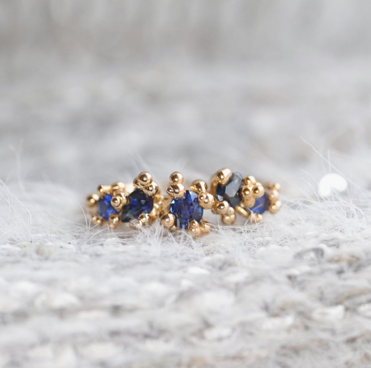 Areia Blue Sapphire Cluster Ring | Magpie Jewellery
