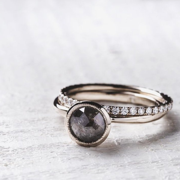 Full Moon Solitaire Diamond &amp; Gold Engagement Ring | Magpie Jewellery
