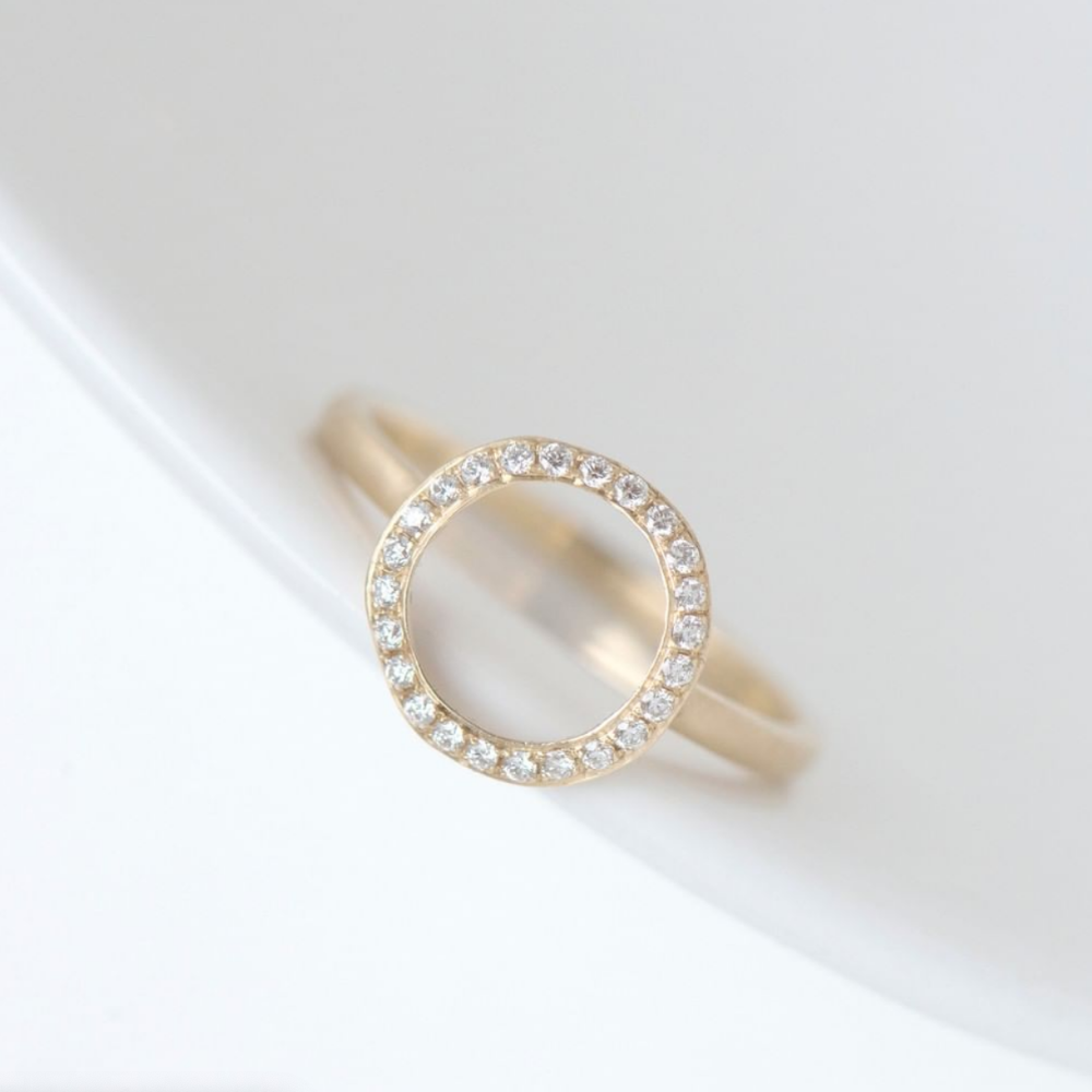 Open Pave Diamond 'Lilydust' Ring - Magpie Jewellery
