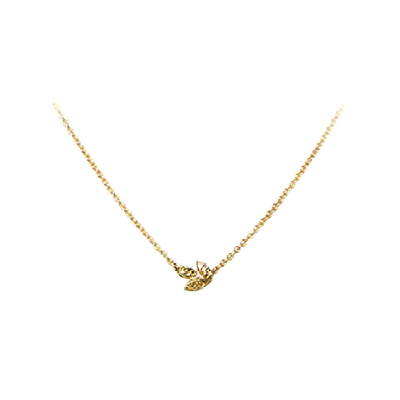 Three Leaf Gold Necklace - Magpie Jewellery